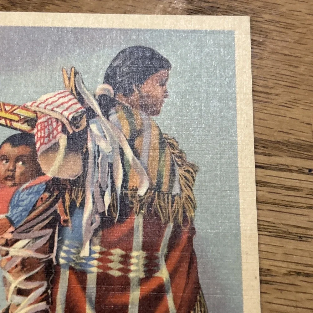Fred Harvey Postcard Navajo Indian Mother & Papoose - circa 1920s H-1953